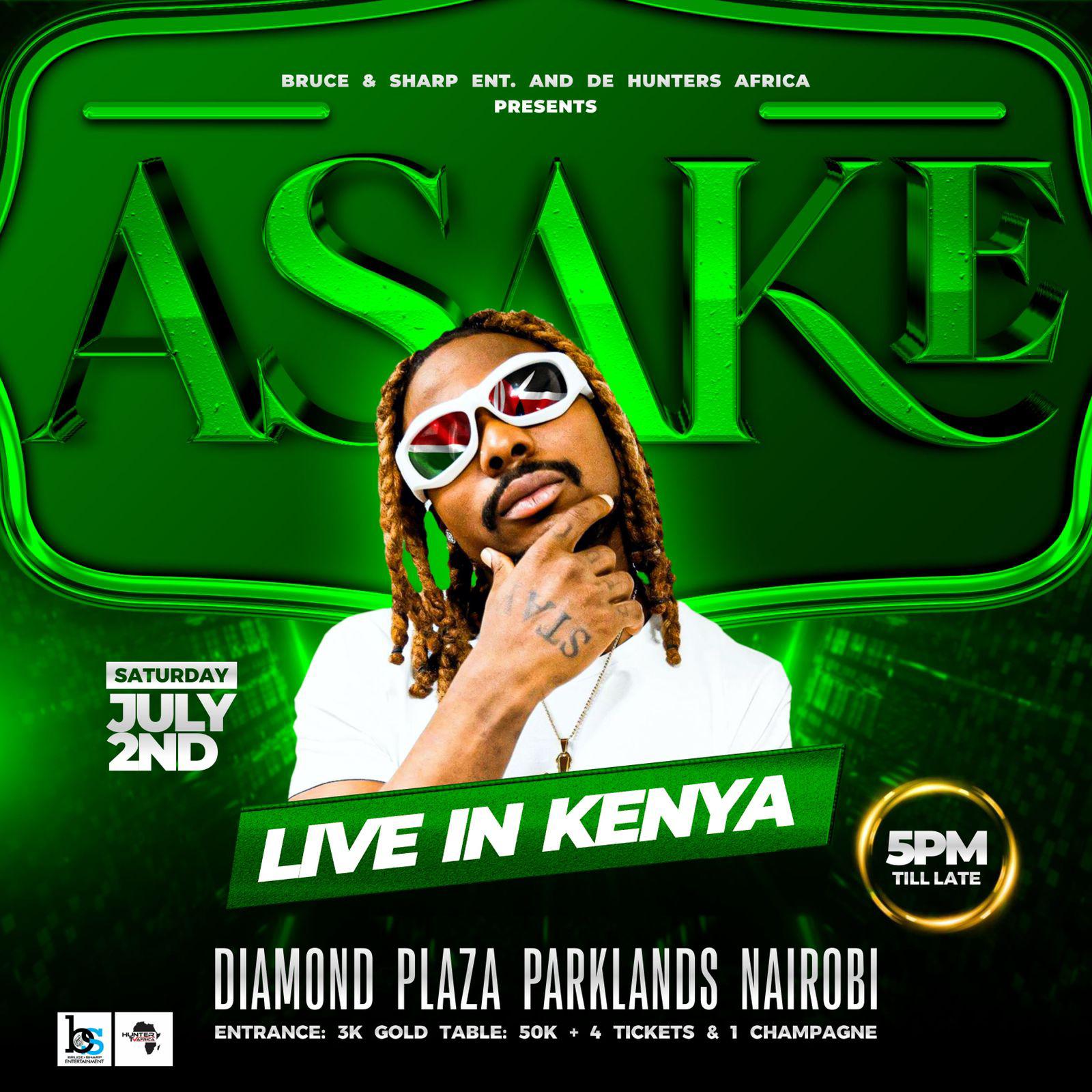 Asake Live in Kenya official flyer