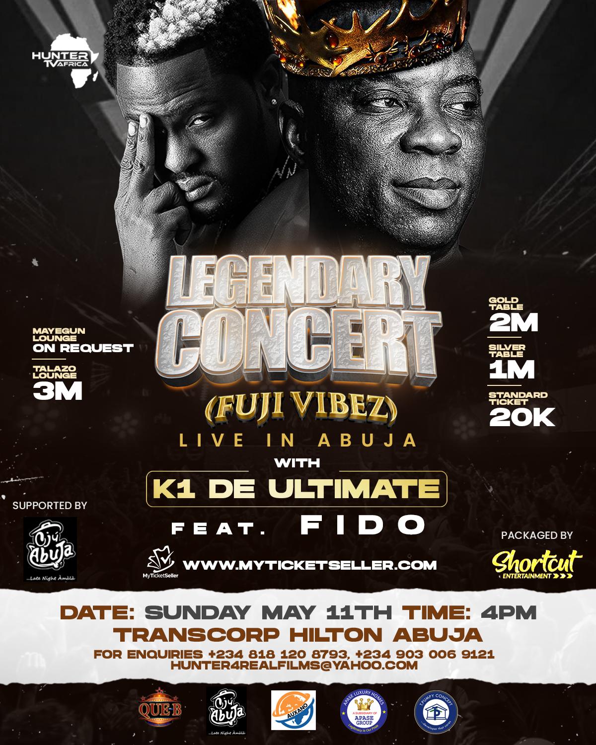 Legendary Concert (Fuji Vibez) · Live in Abuja official flyer
