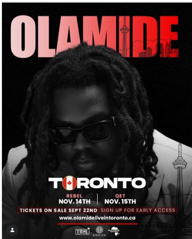 Olamide Live in Toronto official flyer